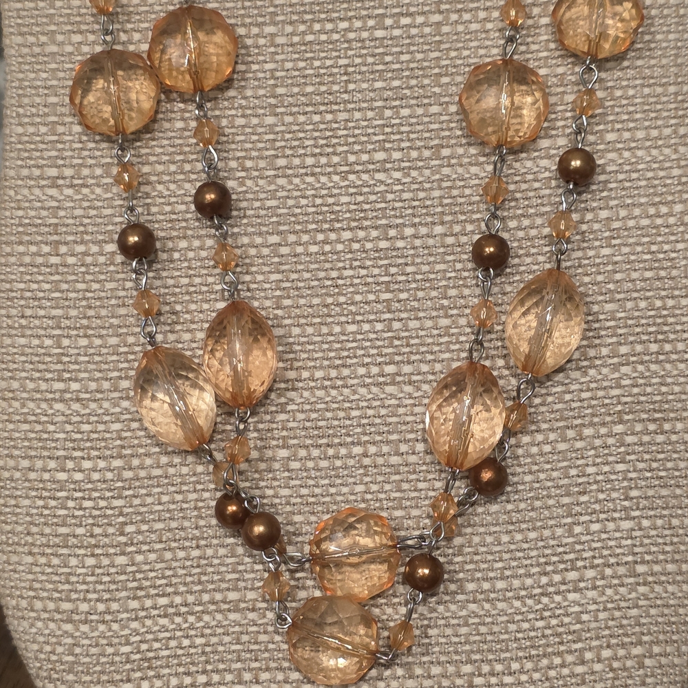 Vintage Gold and Copper Beaded Necklace - Picture 3 of 5